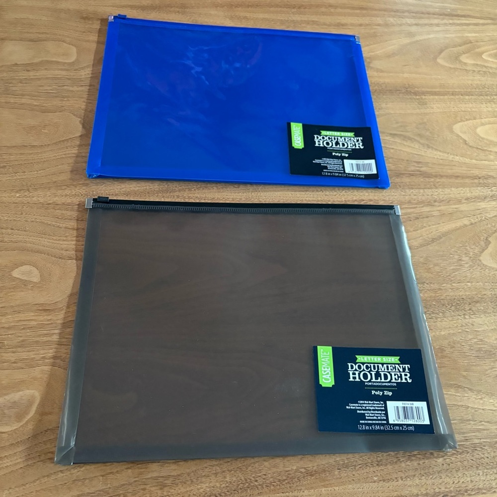 Case-Mate Letter size Blue and Black Document Holders